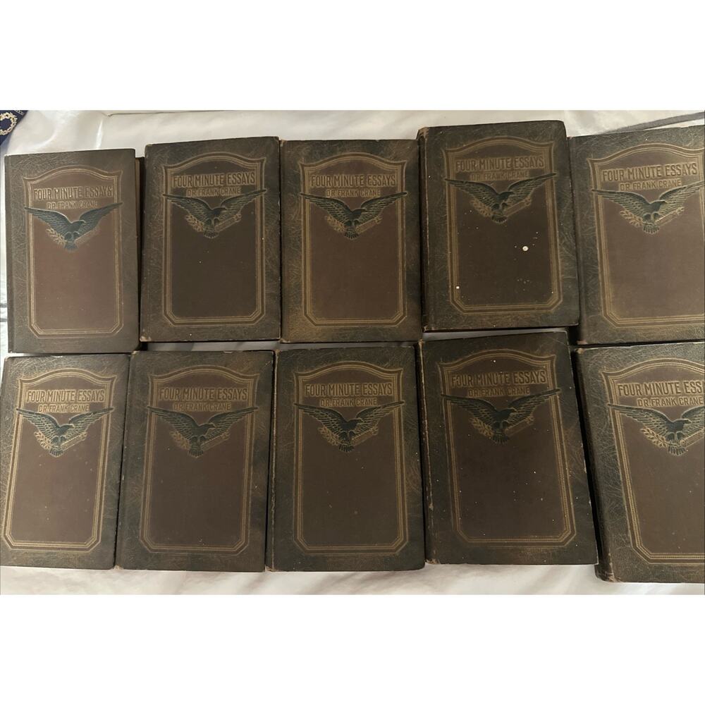 Rare Vintage 1919‎ Four Minute Essays by Dr Frank Crane Book Set Vol 1-10